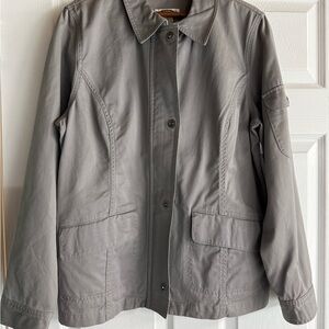 Orvis Slate Woman’s Washed Chino Jacket with zipper/snaps and Pockets NWT
